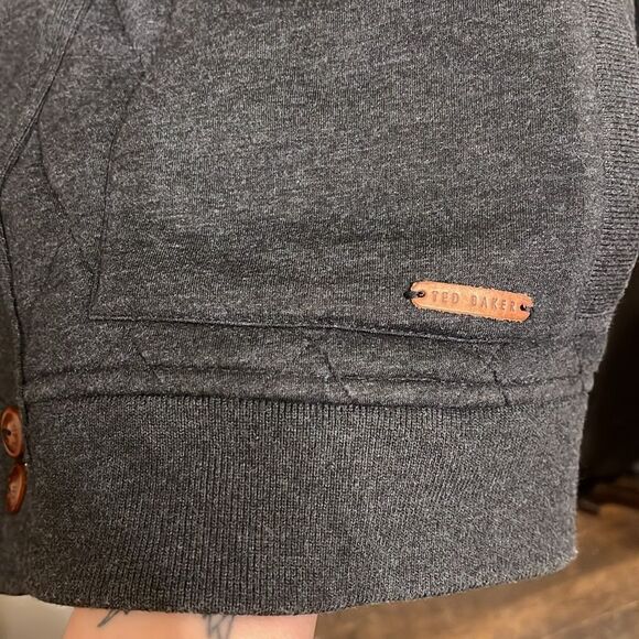 Ted Baker Grey Lined Quilted Coat - Picture 3 of 16